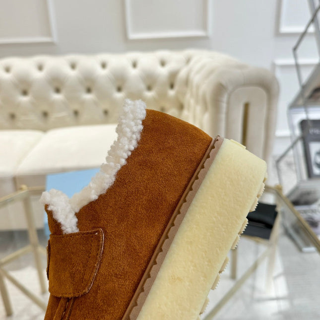 SUEDE LOAFER BRONZE BROWN WITH SHEARLING LINING