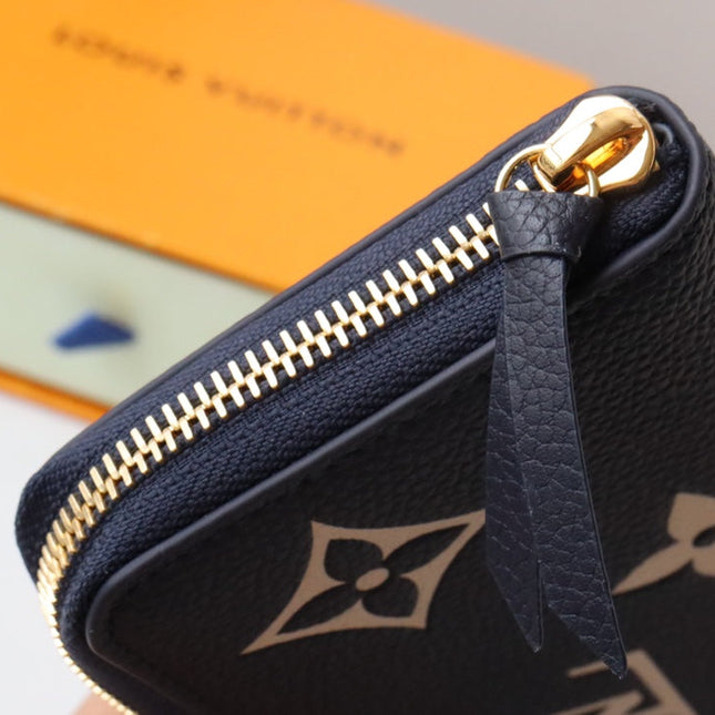 LV MONOGRAM LONG WALLET 20 IN BLACK AND CREAM GRAINED CALFSKIN