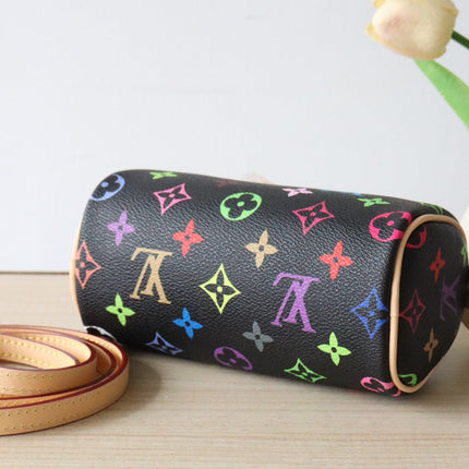 EAST WEST 15 BAG IN BLACK MIX COLORFUL CALFSKIN