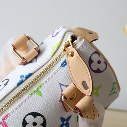 EAST WEST 15 BAG IN WHITE MIX COLORFUL CALFSKIN