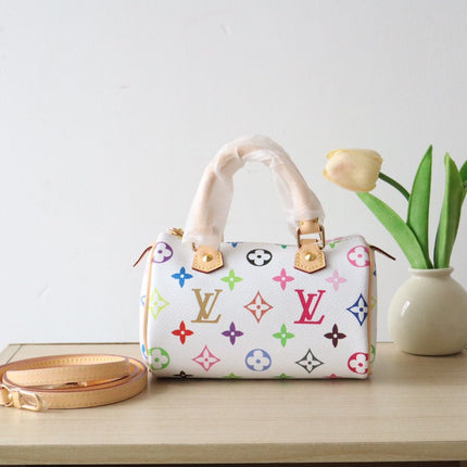 EAST WEST 15 BAG IN WHITE MIX COLORFUL CALFSKIN