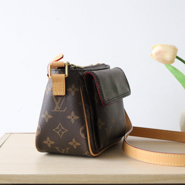 LV 25S SHOULDER BAG 19 IN BROWN MONOGRAM CALFSKIN GOLD HARDWRE