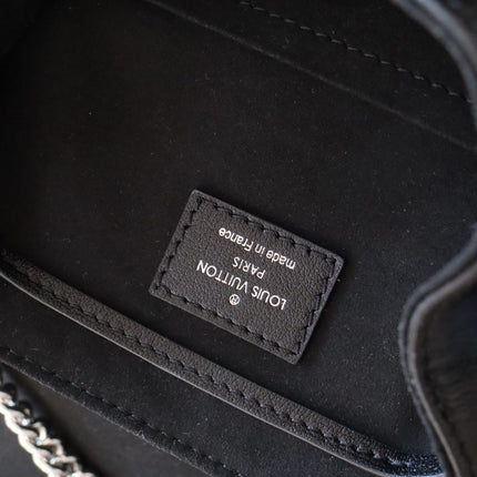 LV 25S MONTSOURIS VIBE 35 IN BLACK LAMBSKIN SILVER HARDWRE