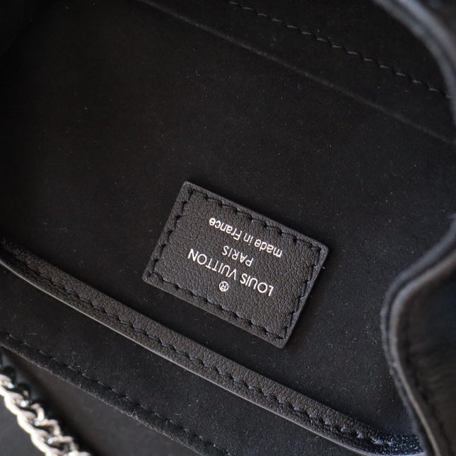 LV 25S MONTSOURIS VIBE 35 IN BLACK LAMBSKIN SILVER HARDWRE