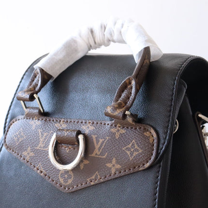 LV 25S MONTSOURIS VIBE 35 IN BLACK LAMBSKIN SILVER HARDWRE