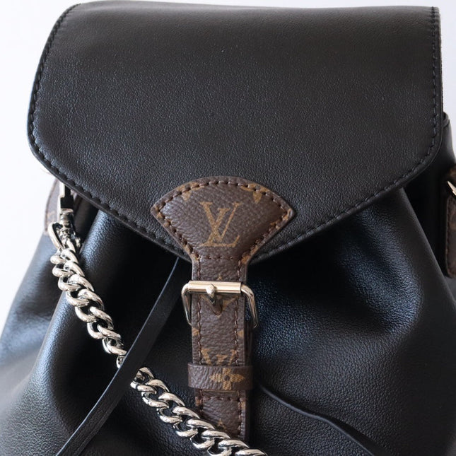 LV 25S MONTSOURIS VIBE 35 IN BLACK LAMBSKIN SILVER HARDWRE