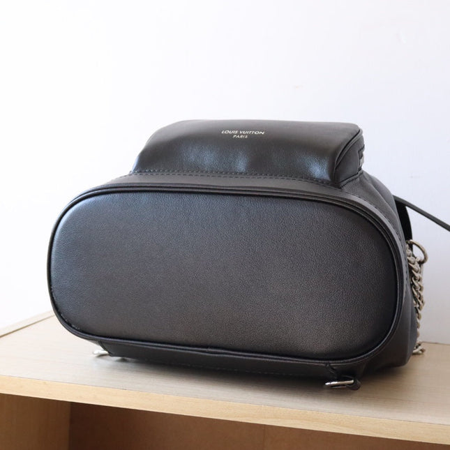 LV 25S MONTSOURIS VIBE 35 IN BLACK LAMBSKIN SILVER HARDWRE