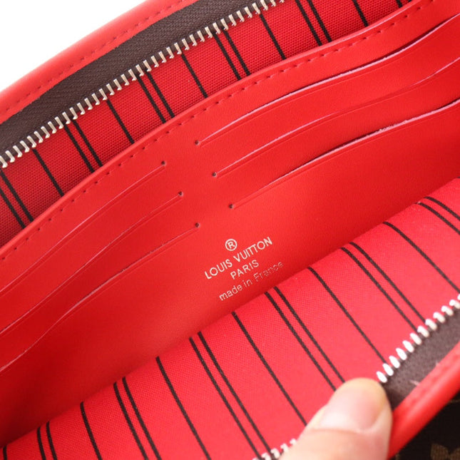 LV 25S POCHETTE VOYAGE 26 IN SARI RED MONOGRAM MACASSAR COATED CANVAS