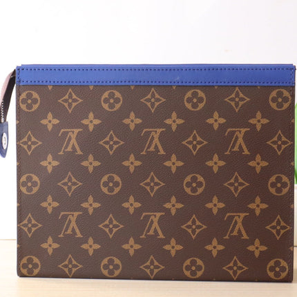 LV 25S POCHETTE VOYAGE 26 IN INDIGO BLUE MONOGRAM MACASSAR COATED CANVAS