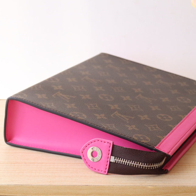 LV 25S POCHETTE VOYAGE 26 IN PONDICHERY PINK MONOGRAM MACASSAR COATED CANVAS