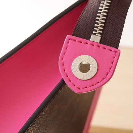LV 25S POCHETTE VOYAGE 26 IN PONDICHERY PINK MONOGRAM MACASSAR COATED CANVAS