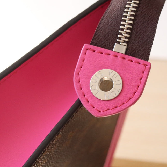 LV 25S POCHETTE VOYAGE 26 IN PONDICHERY PINK MONOGRAM MACASSAR COATED CANVAS