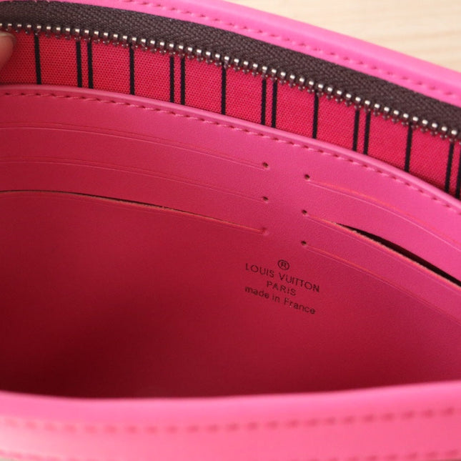 LV 25S POCHETTE VOYAGE 26 IN PONDICHERY PINK MONOGRAM MACASSAR COATED CANVAS