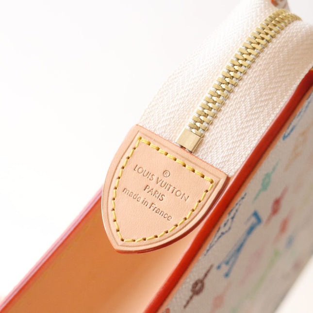 TOILETRY POUCH 25 IN WHITE MIX COLORFUL CALFSKIN