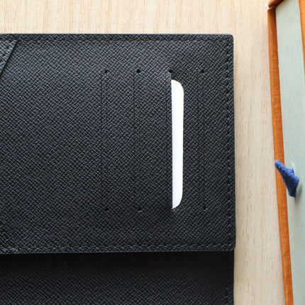 DOLL PASSPORT WALLET IN BLACK MIX COLORFUL CALFSKIN