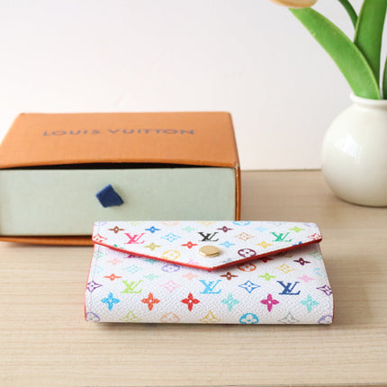 ROSALIE ZIPPY 12 IN WHITE MIX COLORFUL CALFSKIN