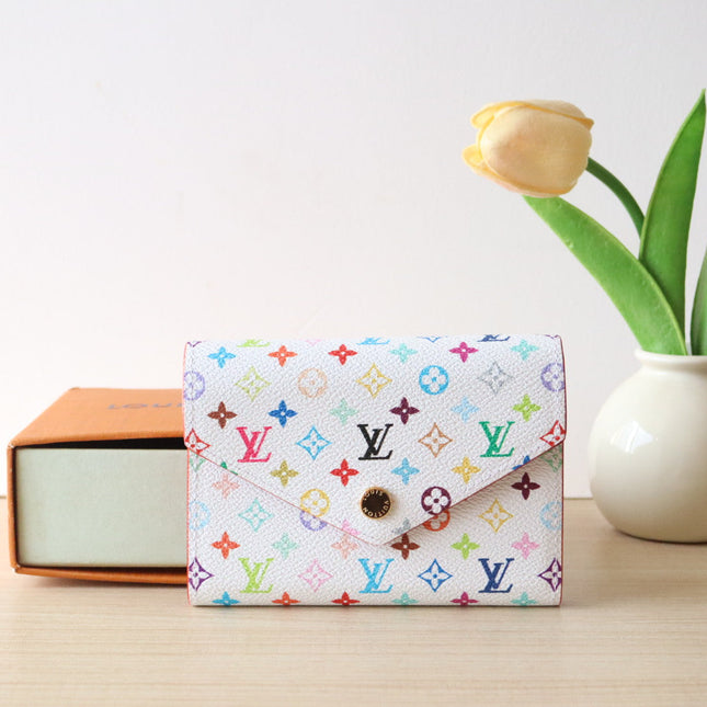 ROSALIE ZIPPY 12 IN WHITE MIX COLORFUL CALFSKIN