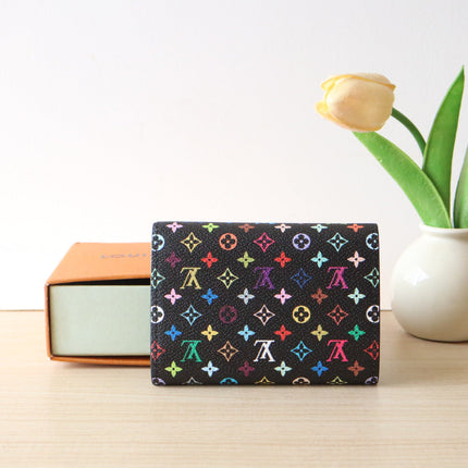 ROSALIE ZIPPY 12 IN BLACK MIX COLORFUL CALFSKIN