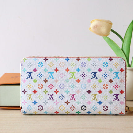 ZIPPY WALLET 19 IN WHITE MIX COLORFUL CALFSKIN