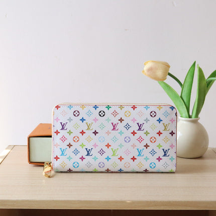 ZIPPY WALLET 19 IN WHITE MIX COLORFUL CALFSKIN
