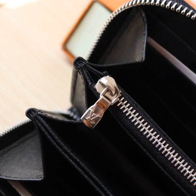 ZIPPY WALLET 19 IN BLACK MIX COLORFUL CALFSKIN