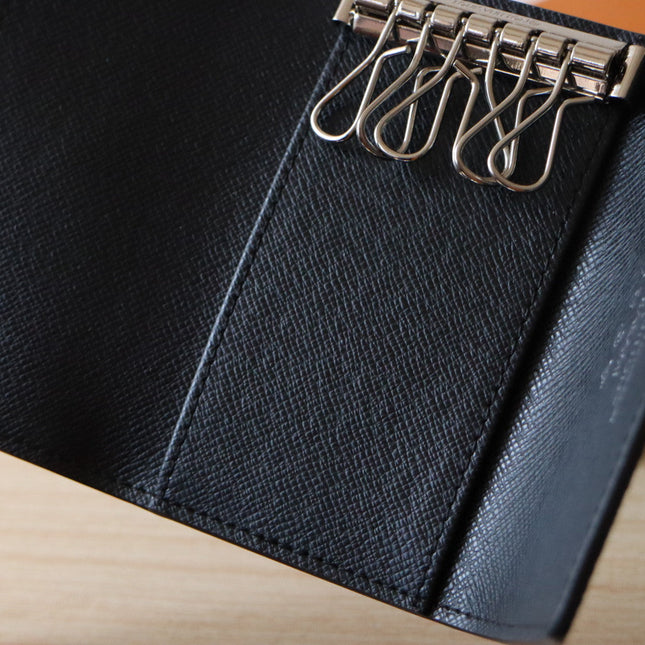 ROSALIE WALLET 12 IN BLACK MIX COLORFUL CALFSKIN