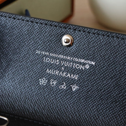 ROSALIE WALLET 12 IN BLACK MIX COLORFUL CALFSKIN
