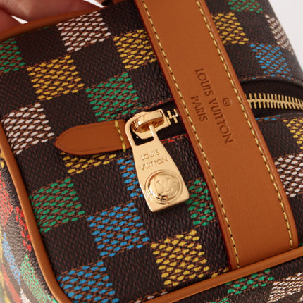 DOPP KIT LOCKER BAG 23 IN COLORFUL DAMIER CALFSKIN