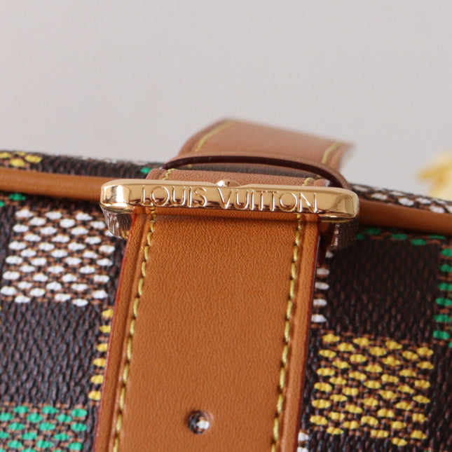 DOPP KIT LOCKER BAG 23 IN COLORFUL DAMIER CALFSKIN