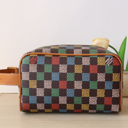 DOPP KIT LOCKER BAG 23 IN COLORFUL DAMIER CALFSKIN