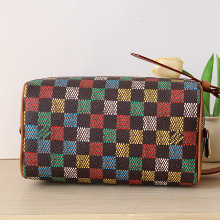 DOPP KIT LOCKER BAG 23 IN COLORFUL DAMIER CALFSKIN