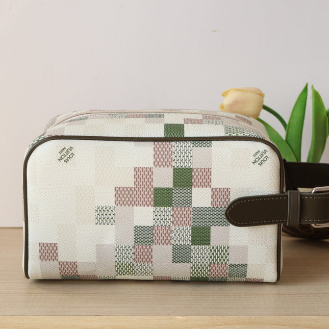 LOCKER DOPP KIT 23 IN KHAKI DAMOFLAGE COATED CANVAS