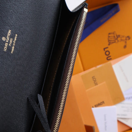 EMILIE WALLET 19 IN CHOCOLATE BROWN MONOGRAM CALFSKIN