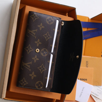 EMILIE WALLET 19 IN CHOCOLATE BROWN MONOGRAM CALFSKIN