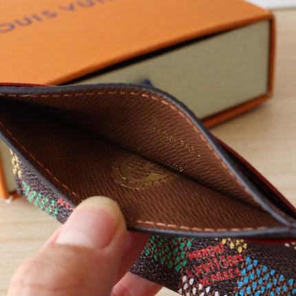 POCKET ORGANIZER CARD HOLDER 11 IN COLORFUL DAMIER EBENE CANVAS