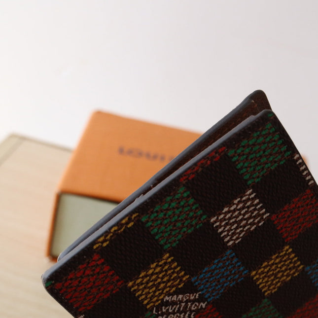 SLENDER WALLET 11 IN COLORFUL DAMIER EBENE CANVAS