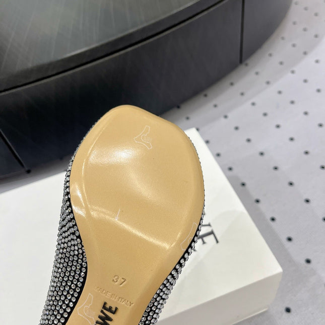 Loew pump 100 in suede and allover rhinestones black