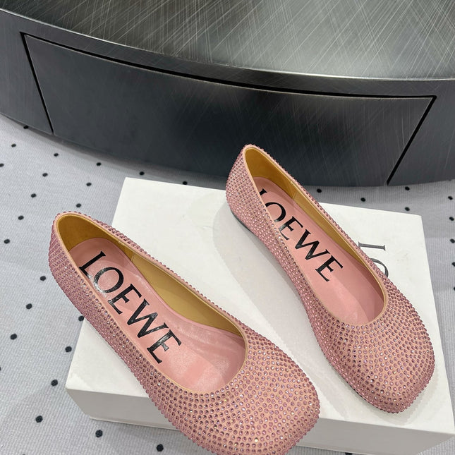 Toy ballerina in suede and allover rhinestones pink