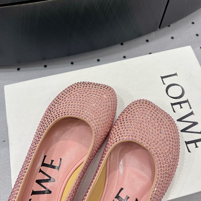 Toy ballerina in suede and allover rhinestones pink