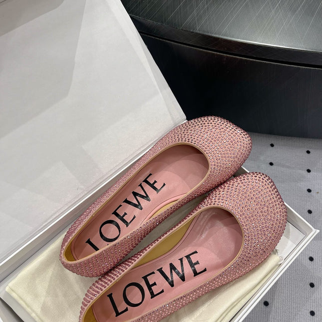 Toy ballerina in suede and allover rhinestones pink