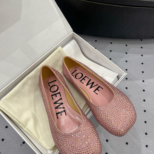 Toy ballerina in suede and allover rhinestones pink