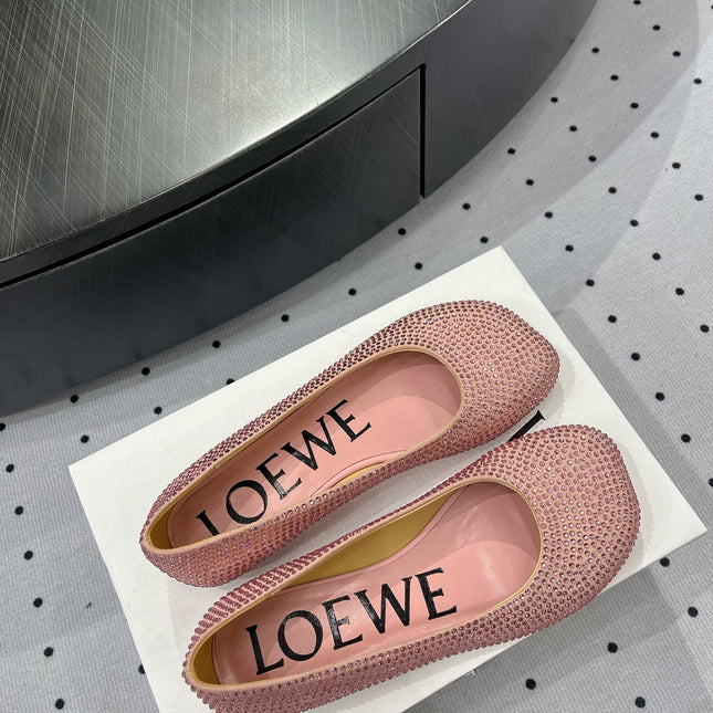 Toy ballerina in suede and allover rhinestones pink