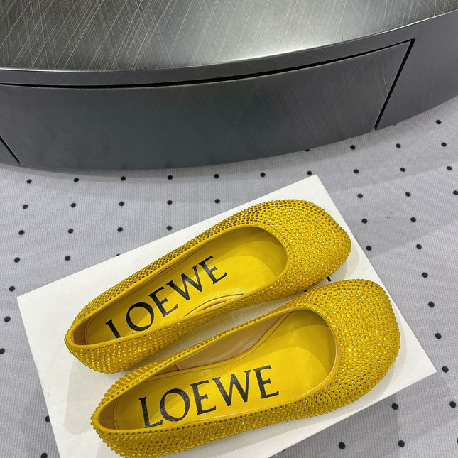 Toy ballerina in suede and allover rhinestones yellow