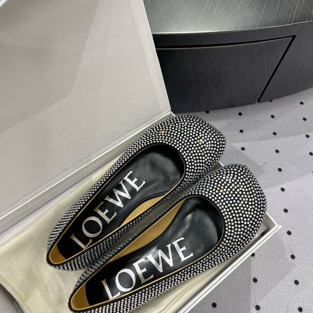 Toy ballerina in suede and allover rhinestones black