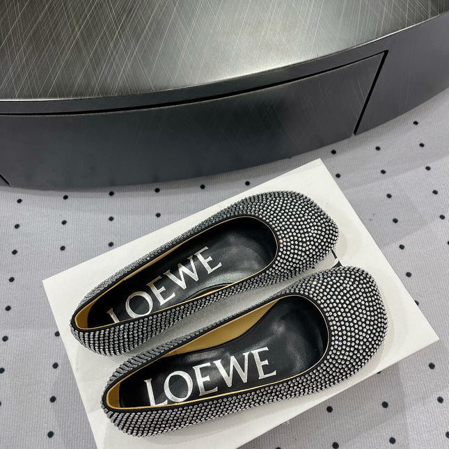 Toy ballerina in suede and allover rhinestones black