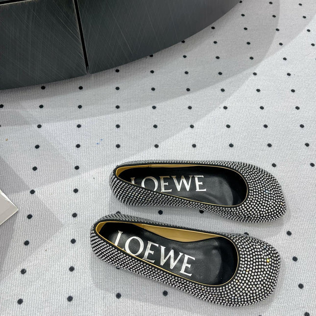 Toy ballerina in suede and allover rhinestones black