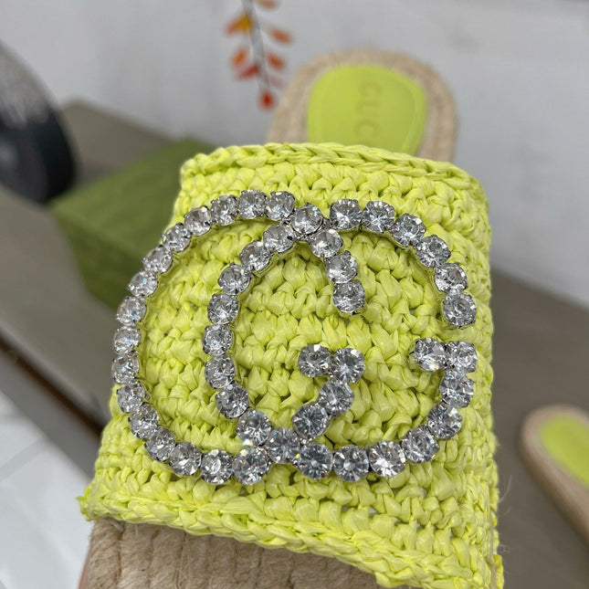 GG INTERLOCKING G ESPADRILLE LEMON FABRIC