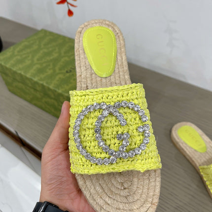 GG INTERLOCKING G ESPADRILLE LEMON FABRIC