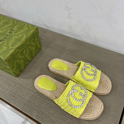 GG INTERLOCKING G ESPADRILLE LEMON FABRIC