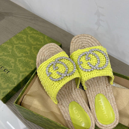 GG INTERLOCKING G ESPADRILLE LEMON FABRIC